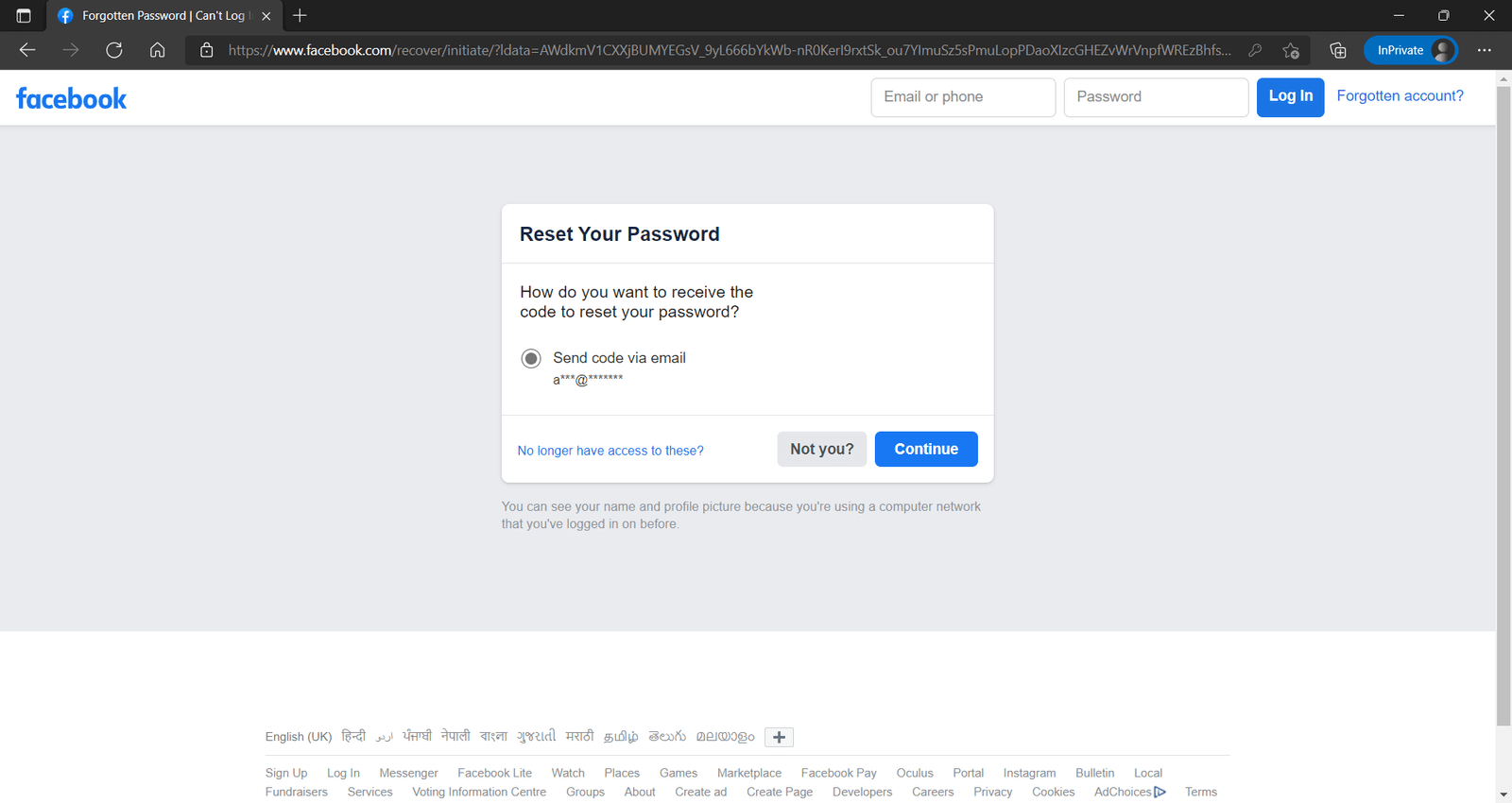 how can i recover my facebook account without id