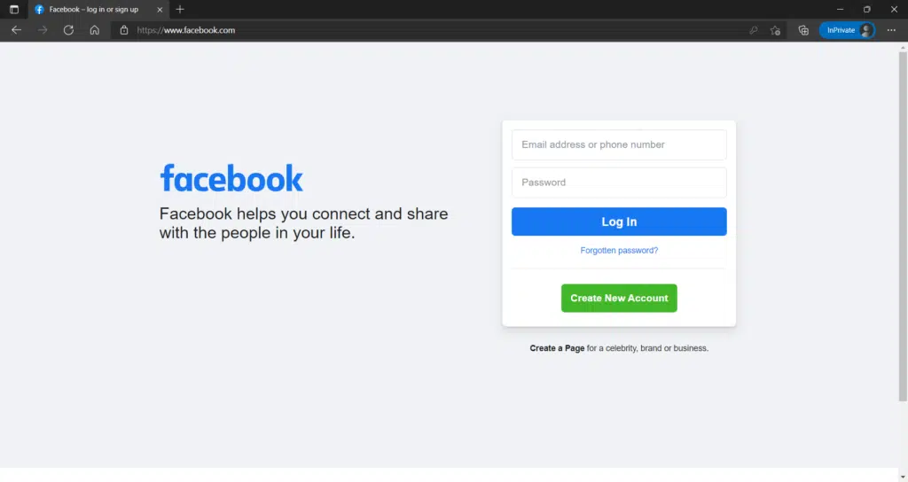 Login facebook account