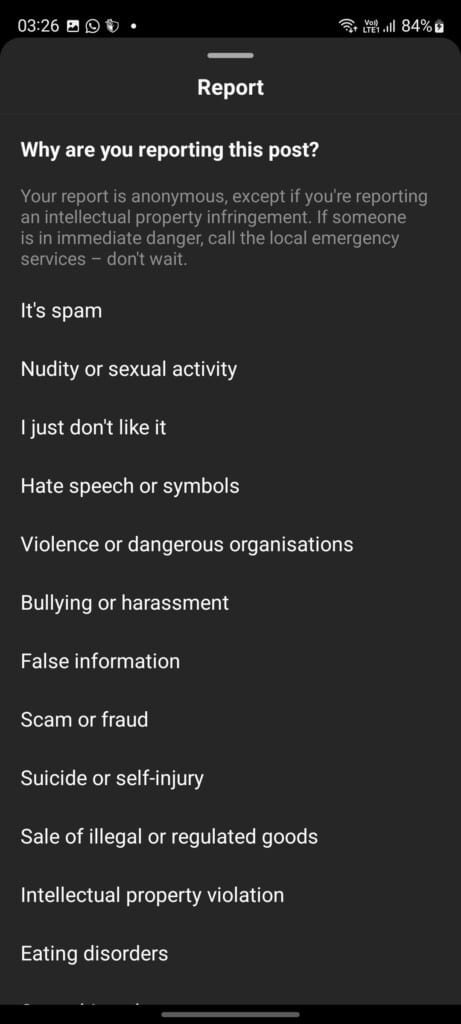 See Reported Posts On Instagram
