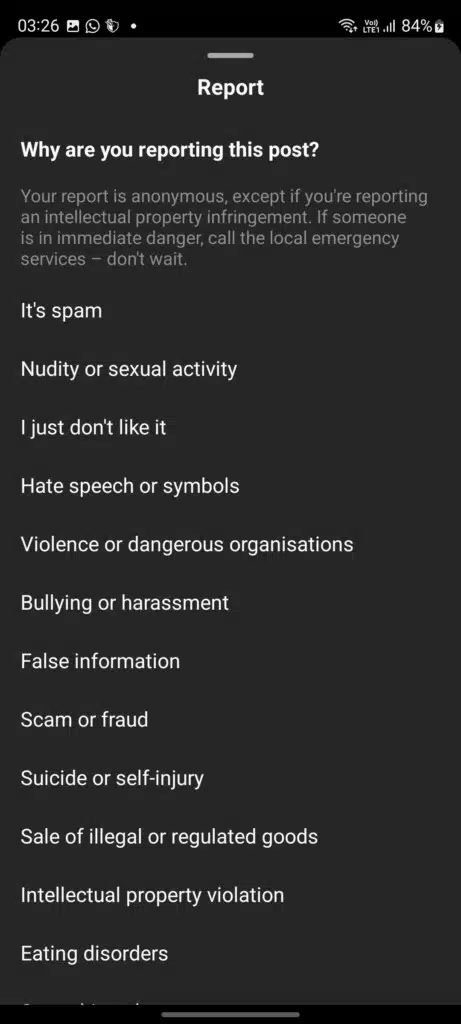 See Reported Posts On Instagram